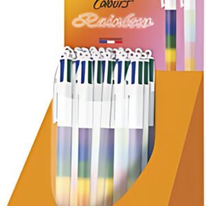 BIC Stylo à bille 4 Colours Rainbow Mix, présentoir de 30