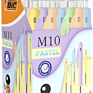BIC Stylo à bille rétractable M10 Pastel, boîte de 50