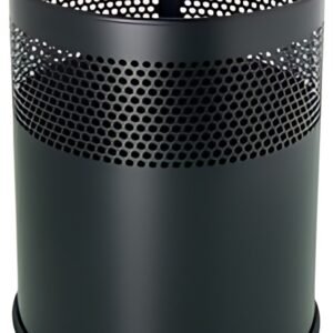 helit Corbeille à papier en acier "the dot", 15 L, noir