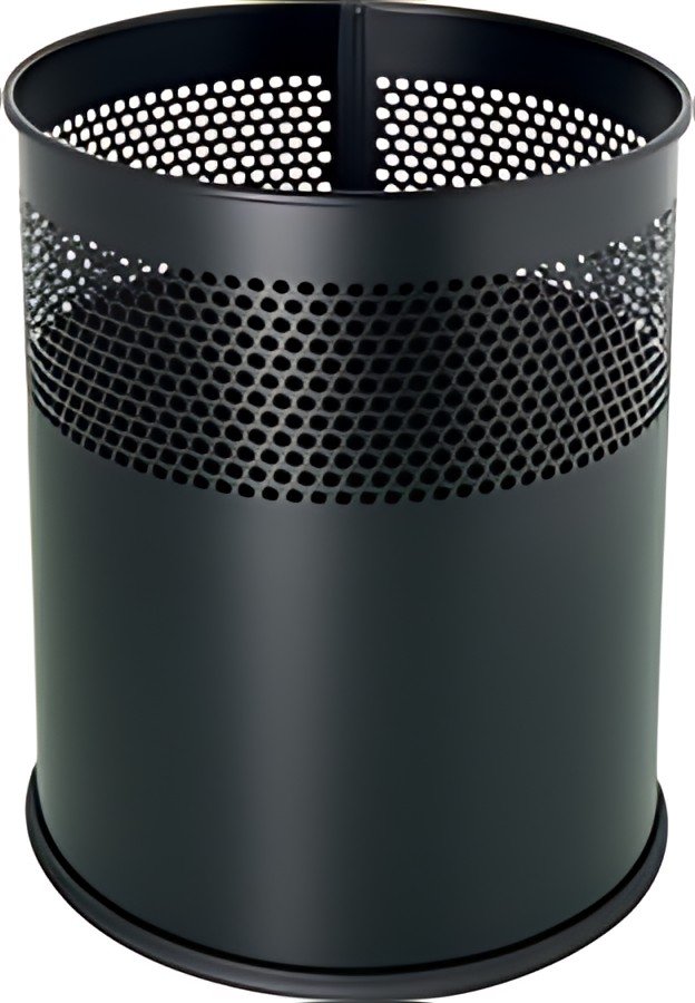 helit Corbeille à papier en acier "the dot", 15 L, noir