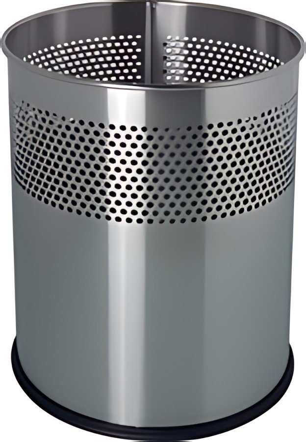helit Corbeille à papier en acier "the dot", 15 L, argent