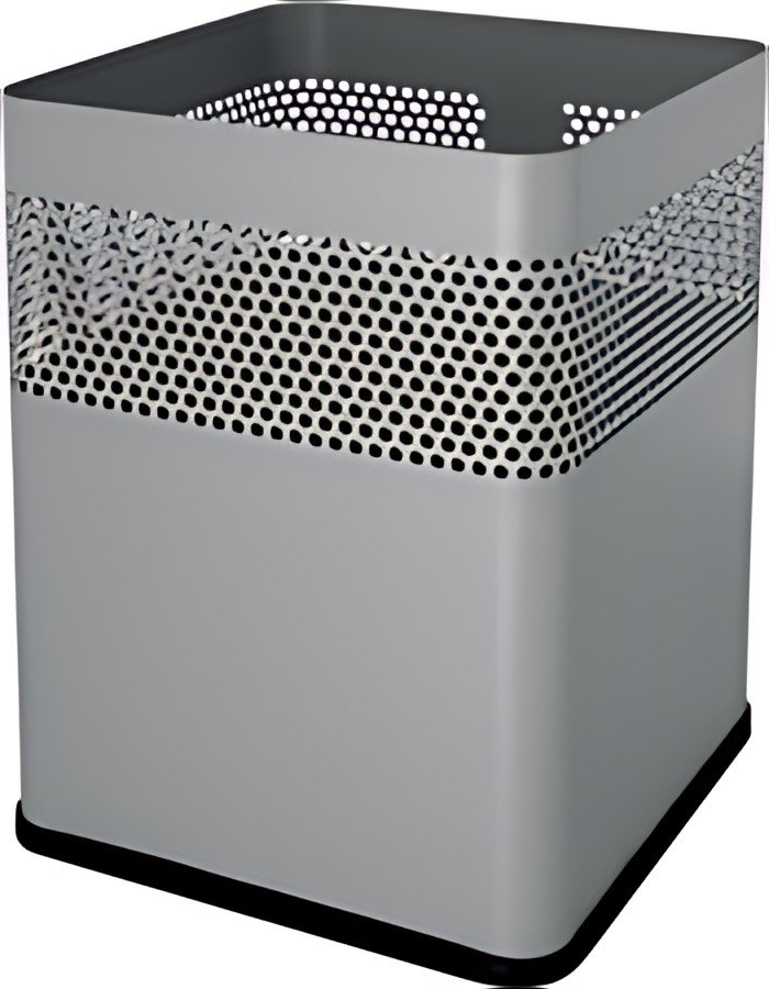 helit Corbeille à papier en acier "the dot", 18 L,gris moyen