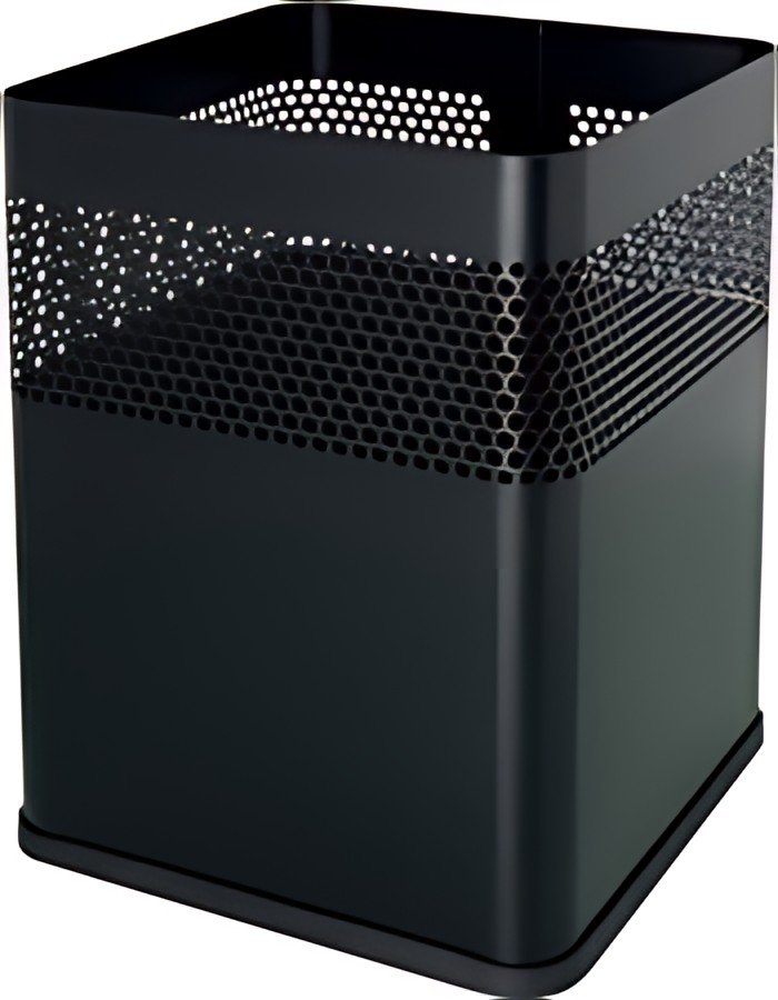 helit Corbeille à papier en acier "the dot", 18 L, noir