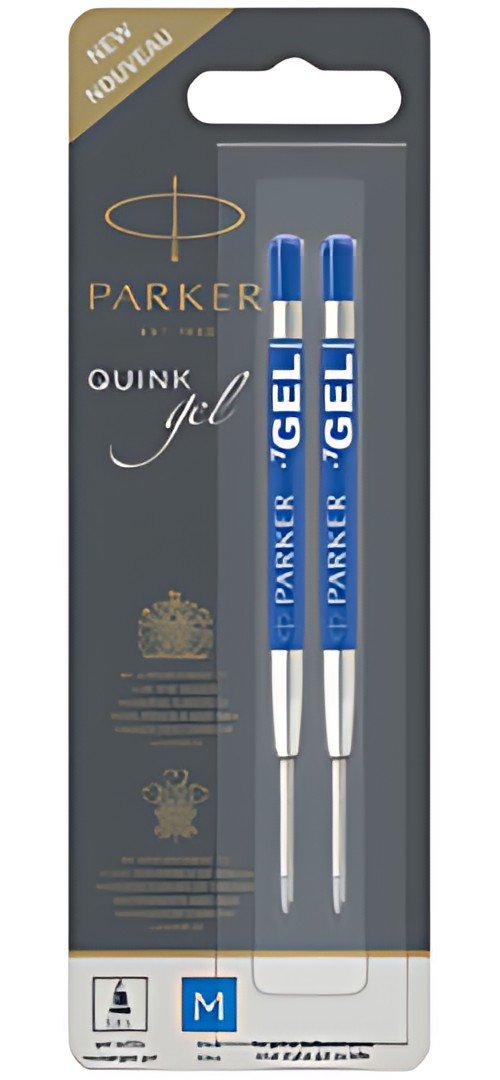 PARKER Recharge QUINK gel, tracé: M, blister de 2, bleu