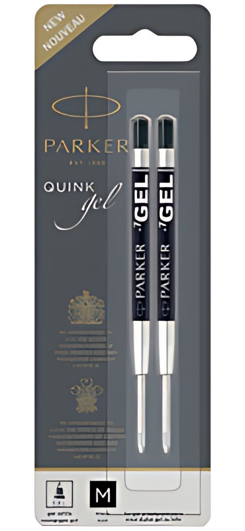 PARKER Recharge QUINK gel, tracé: M, blister de 2, noir