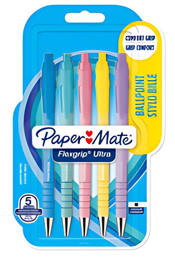 Paper:Mate Stylo à bille FlexGrip Ultra Pastel, blister de 5