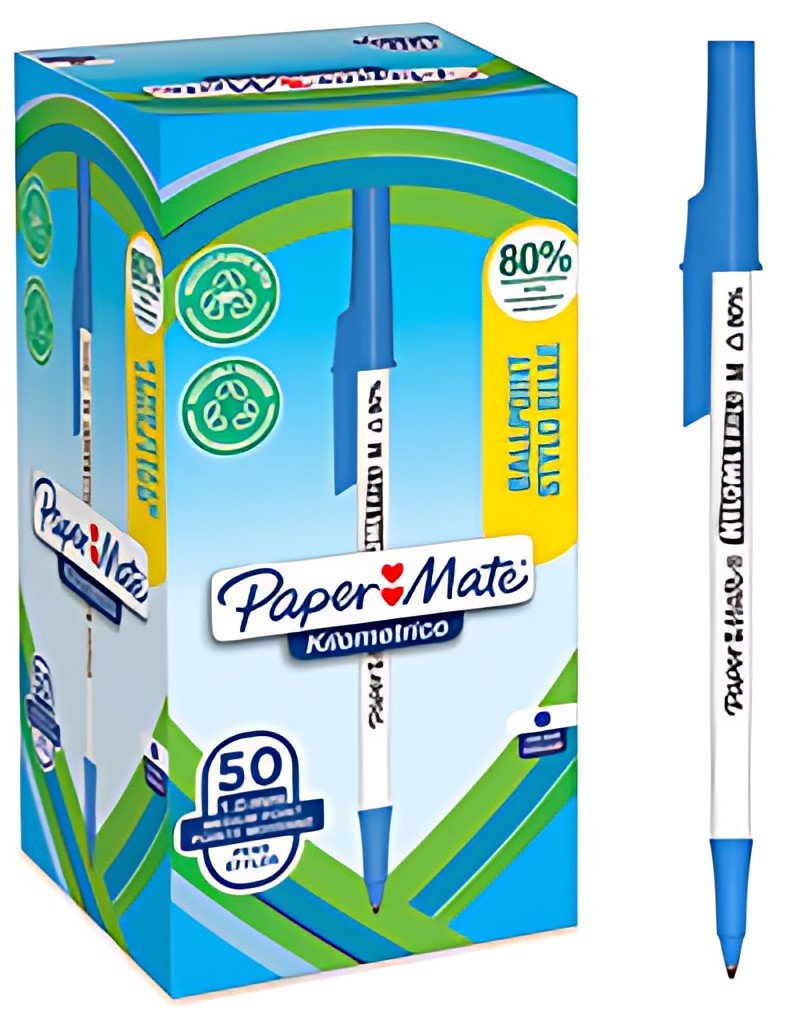 Paper:Mate Stylo à bille Kilometrico, boîte de 50, bleu