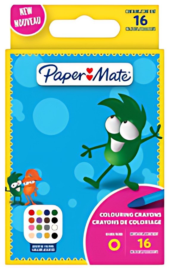 Paper:Mate Crayons de cire Kids Colouring, blister de 16