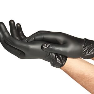 Spontex Gants en vinyle Extra Black, taille: M, noir