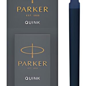 PARKER Cartouche d'encre longue QUINK, en blister, bleu noir