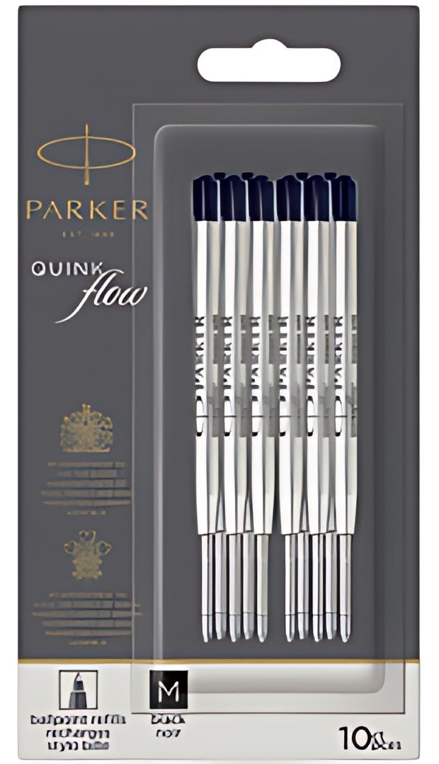 PARKER Recharge pour stylo QUINKflow, M, blister de 10, noir