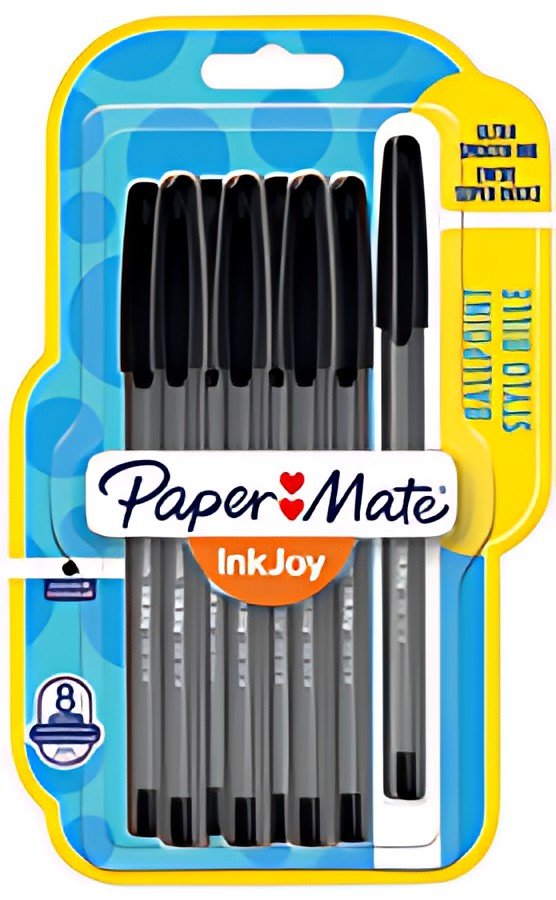 Paper:Mate Stylo à bille InkJoy 100, blister de 8, noir