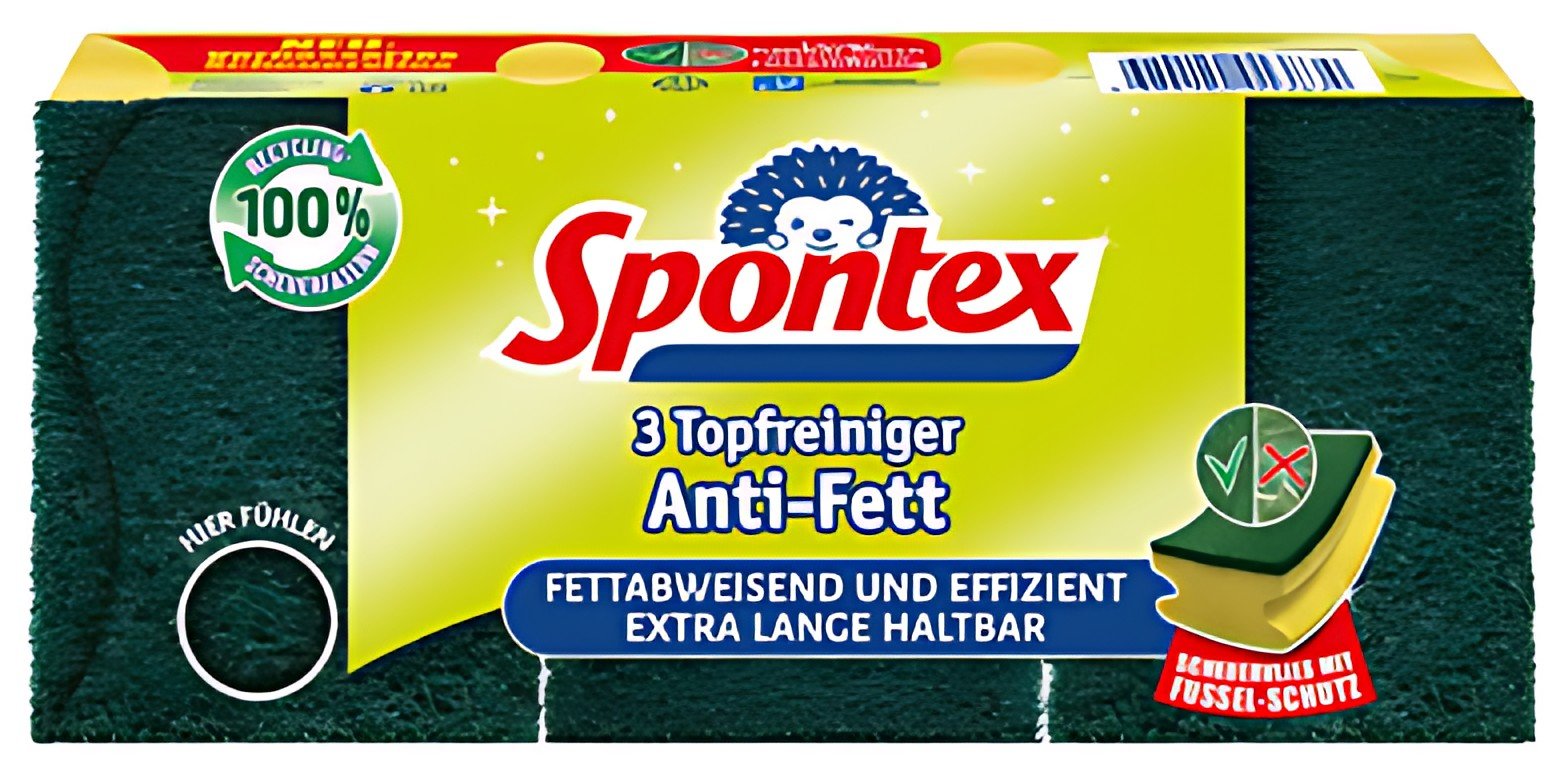 Spontex Éponge Anti-Gras, pack de 3