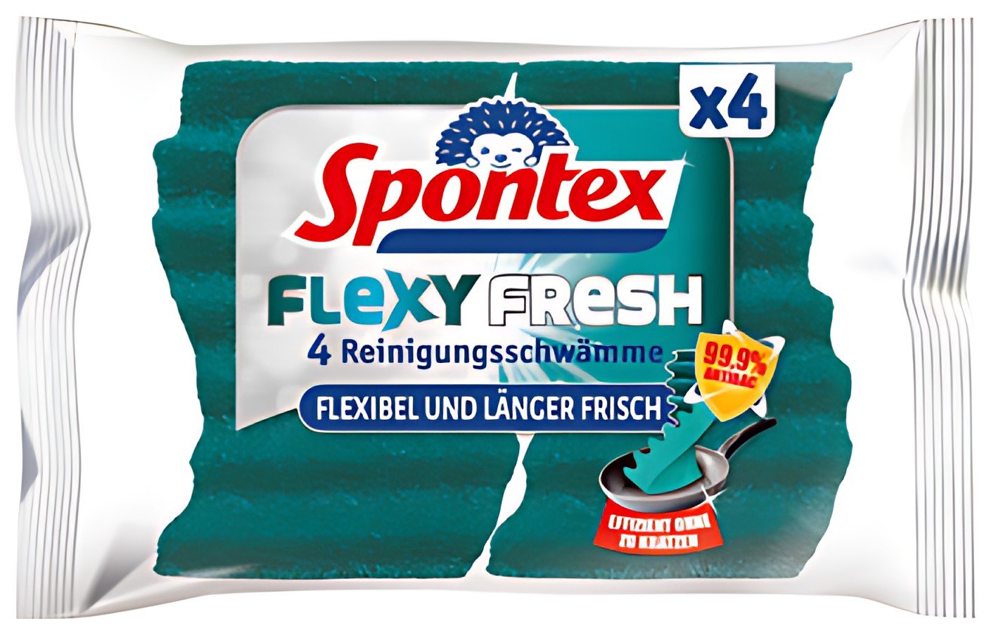 Spontex Éponge Flexy Fresh, pack de 4
