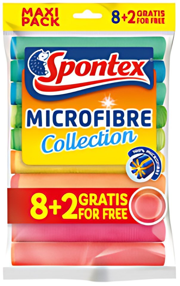 Spontex Chiffon microfibre Collection, 8+2 GRATUIT