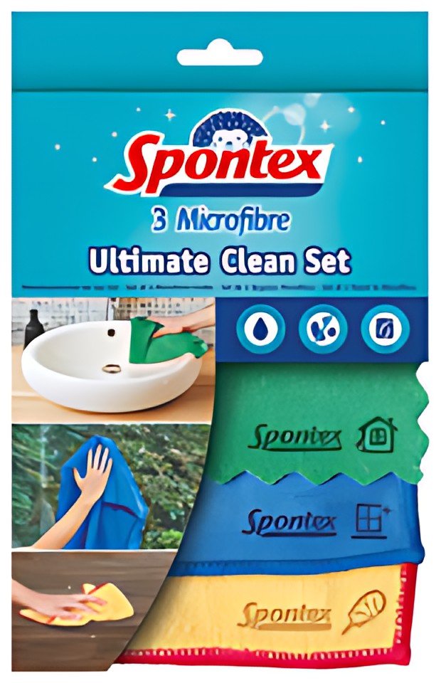 Spontex Chiffon microfibres Ultimate Clean, set de 3