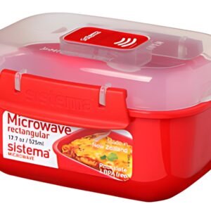 Sistema Boîte pour micro-ondes RECTANGULAR, 525 ml, rouge