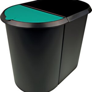 helit Corbeille à papier "the double", oval, PE, noir/vert