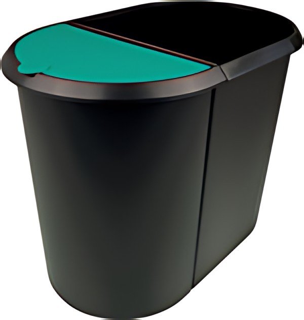 helit Corbeille à papier "the double", oval, PE, noir/vert