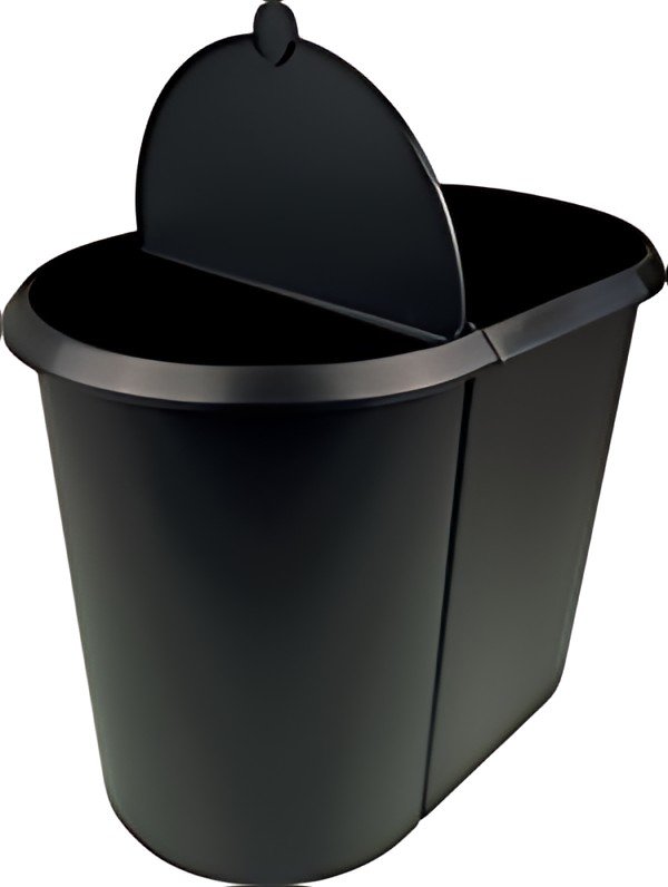 helit Corbeille à papier "the double", oval, PE, noir