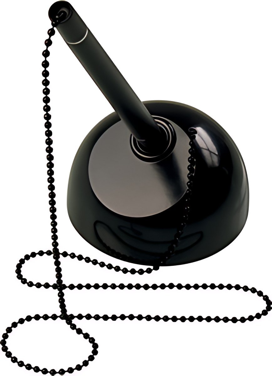 helit Porte-stylo "the heavy base", avec chaîne, noir