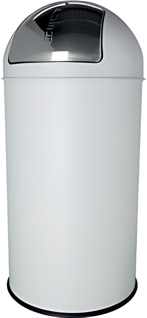 helit Poubelle en métal "the dome", 50 litres, blanc