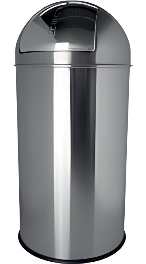 helit Poubelle en acier inox "the dome", 30 litres, argent