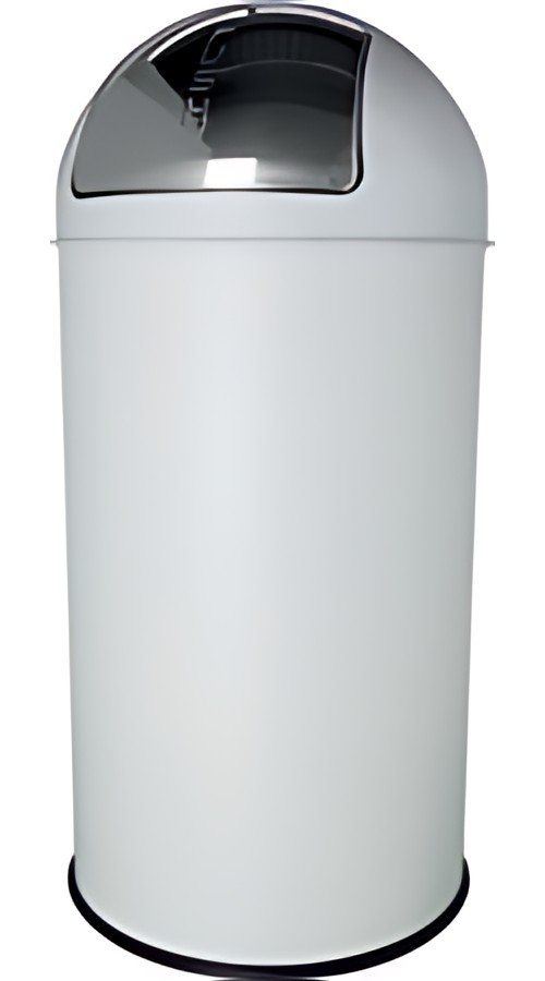 helit Poubelle en métal "the dome", 30 litres, blanc