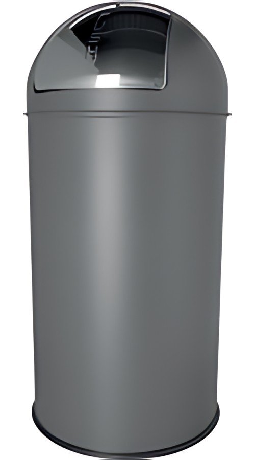 helit Poubelle en métal "the dome", 30 litres, gris moyen