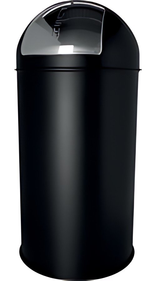 helit Poubelle en métal "the dome", 30 litres, noir