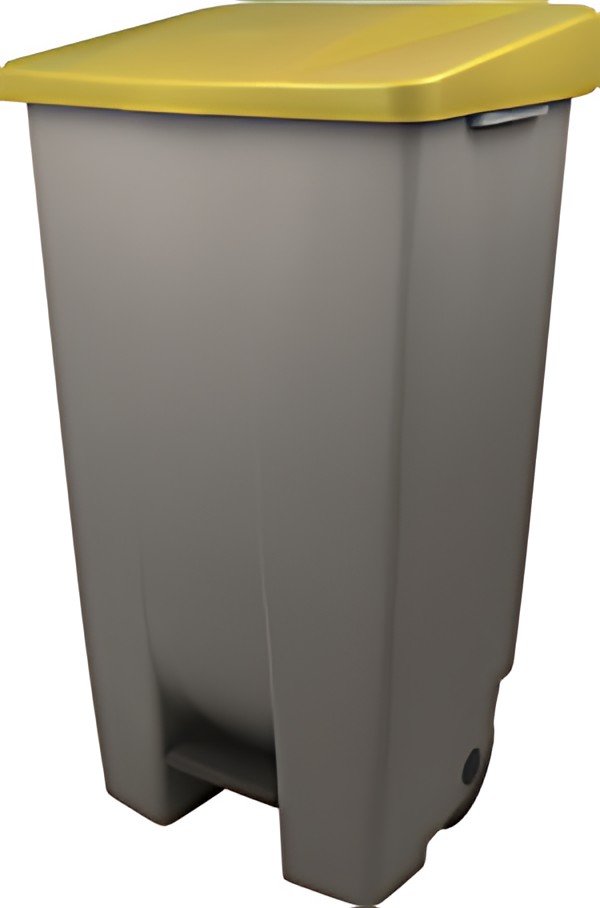 helit Poubelle à pédale "the step chief", 120 litres, jaune