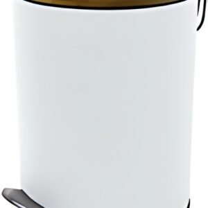 helit Poubelle à pédale "the bamboo", 3 litres, blanc