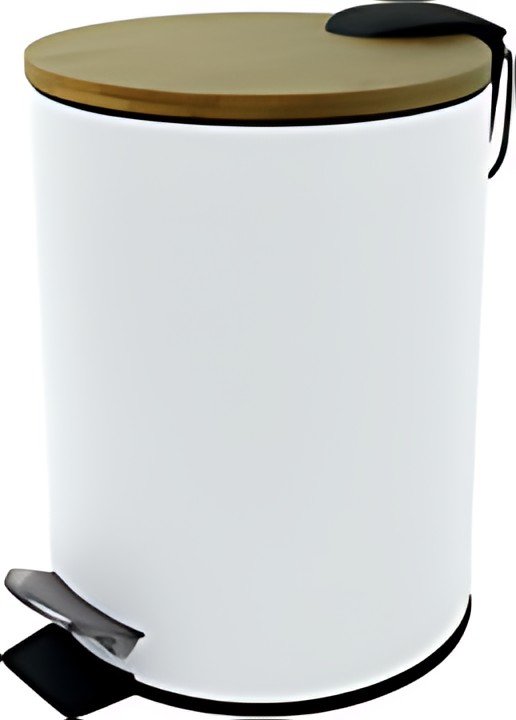 helit Poubelle à pédale "the bamboo", 3 litres, blanc