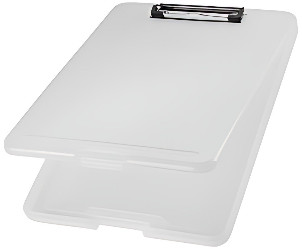 helit Porte-bloc avec compartiment "the clip", A4, blanc