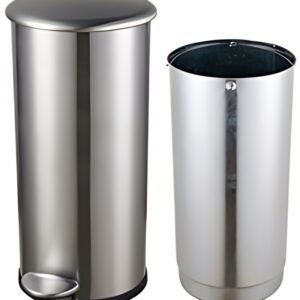 helit Poubelle à pédale "the zinc", 12 litres, argent