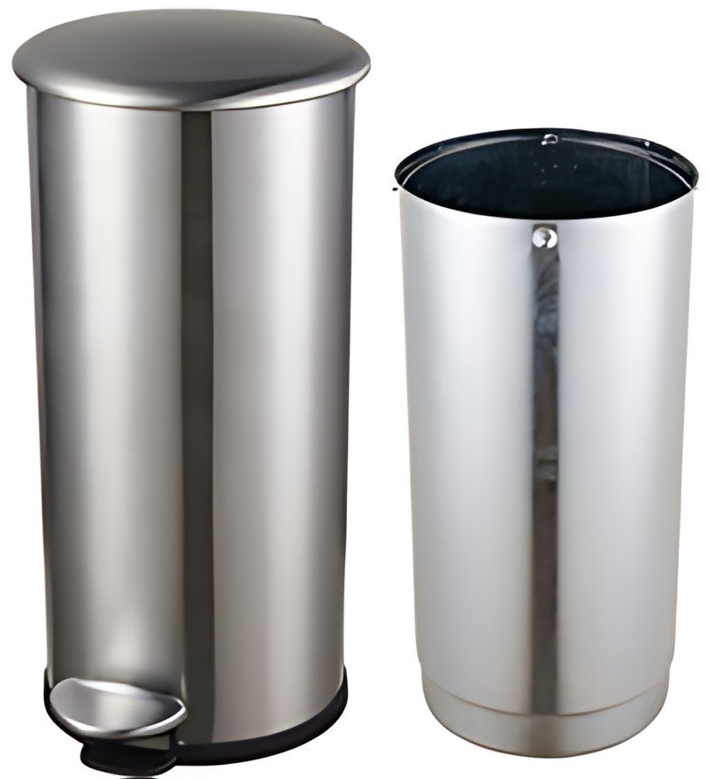helit Poubelle à pédale "the zinc", 12 litres, argent