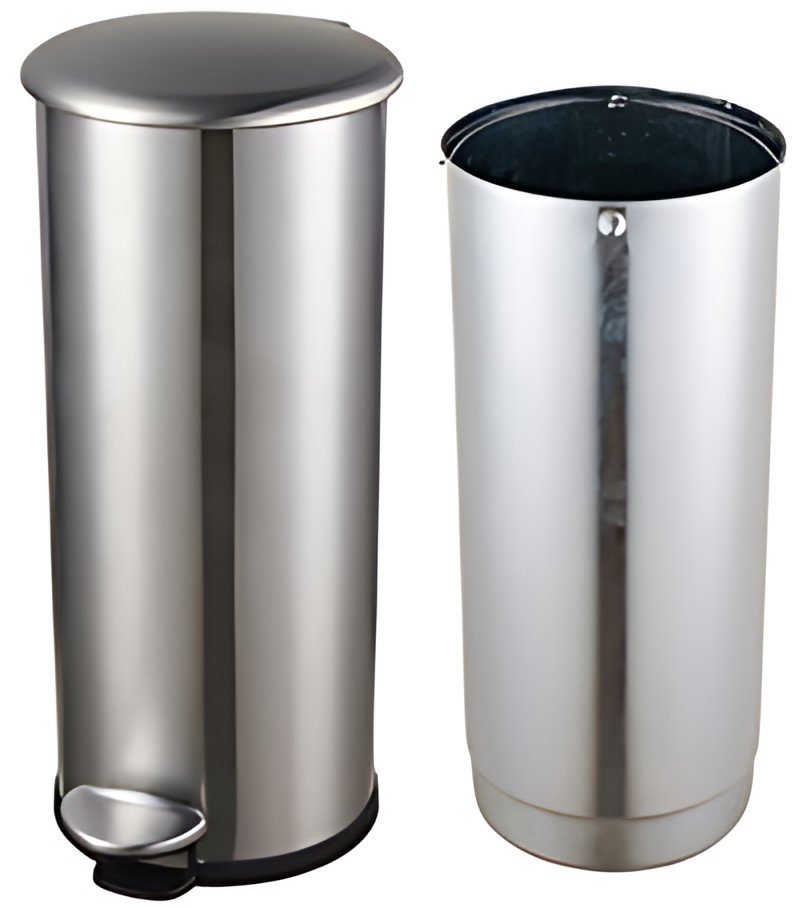 helit Poubelle à pédale "the zinc", 30 litres, argent
