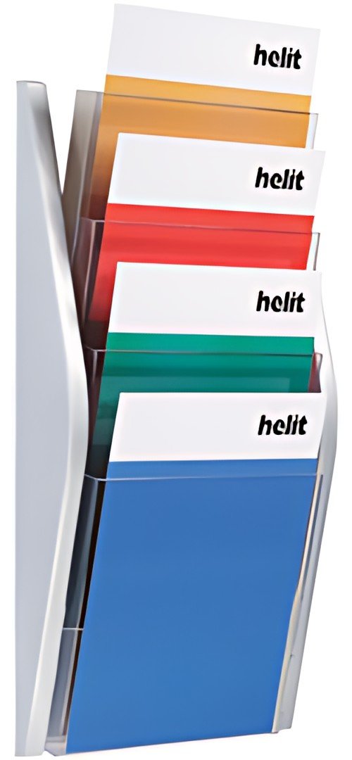 helit Porte-brochures mural "the arc", A4 portrait, argent