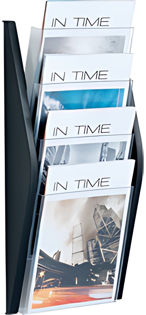 helit Porte-brochures mural "the arc", A4 portrait, noir