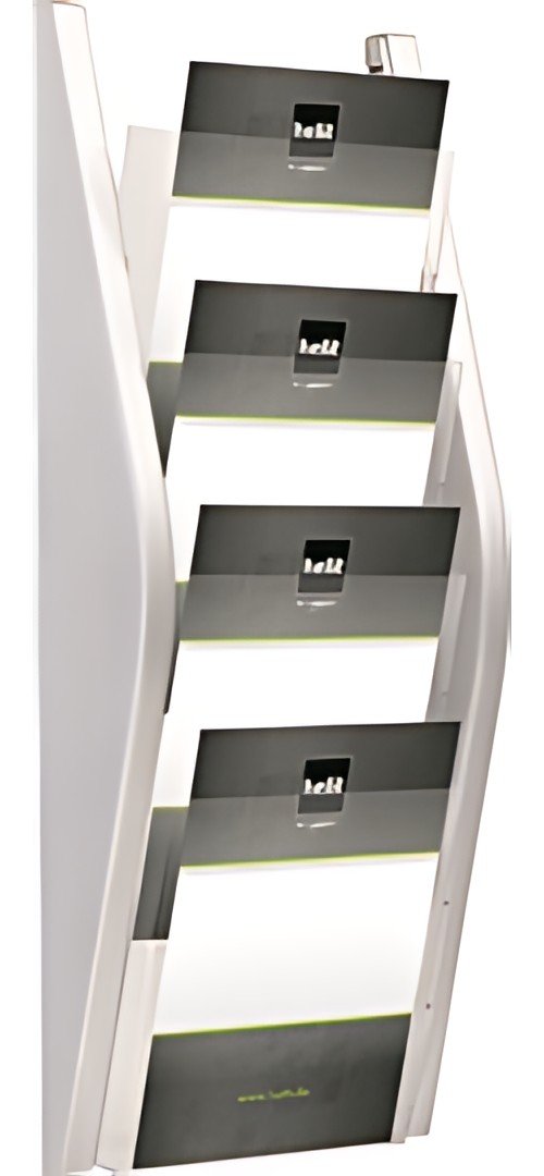 helit Porte-brochures mural "the arc", A5 portrait, argent