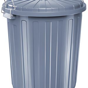 helit Poubelle "the big boy" avec couvercle, gris, 73 litres