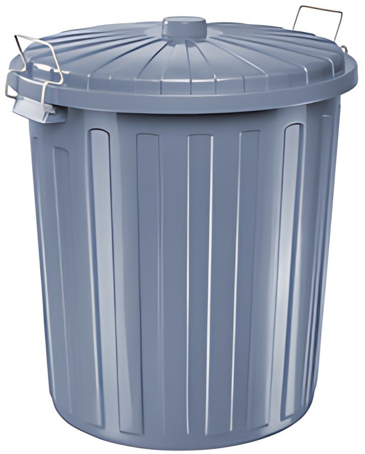 helit Poubelle "the big boy" avec couvercle, gris, 73 litres