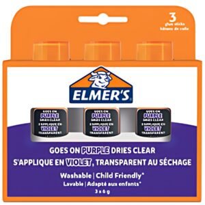 ELMER'S Bâton de colle Disappearing Purple, 6 g, blister x3