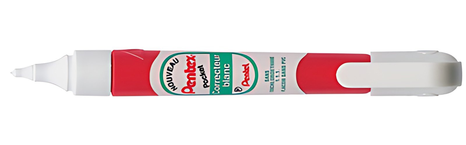 Pentel Stylo correcteur Pentex Pocket ZLC21W, blanc