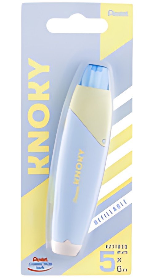 Pentel Ruban correcteur rétractable KNOKY, 5 mm x 6 m, bleu
