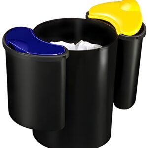 CEP Corbeille avec kit de recyclage CONFORT, noir/bleu/jaune