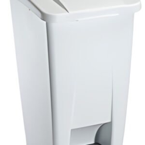 CEP Poubelle mobile à pédale en plastique, 60 litres, blanc