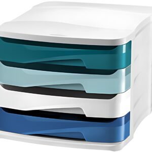 CEP Module de classement Riviera, 4 tiroirs, blanc / bleu