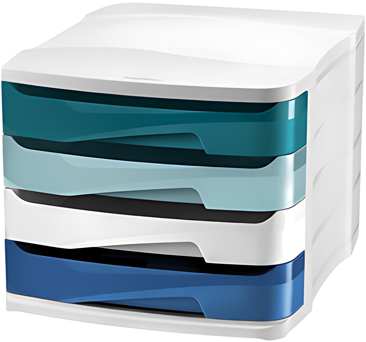 CEP Module de classement Riviera, 4 tiroirs, blanc / bleu