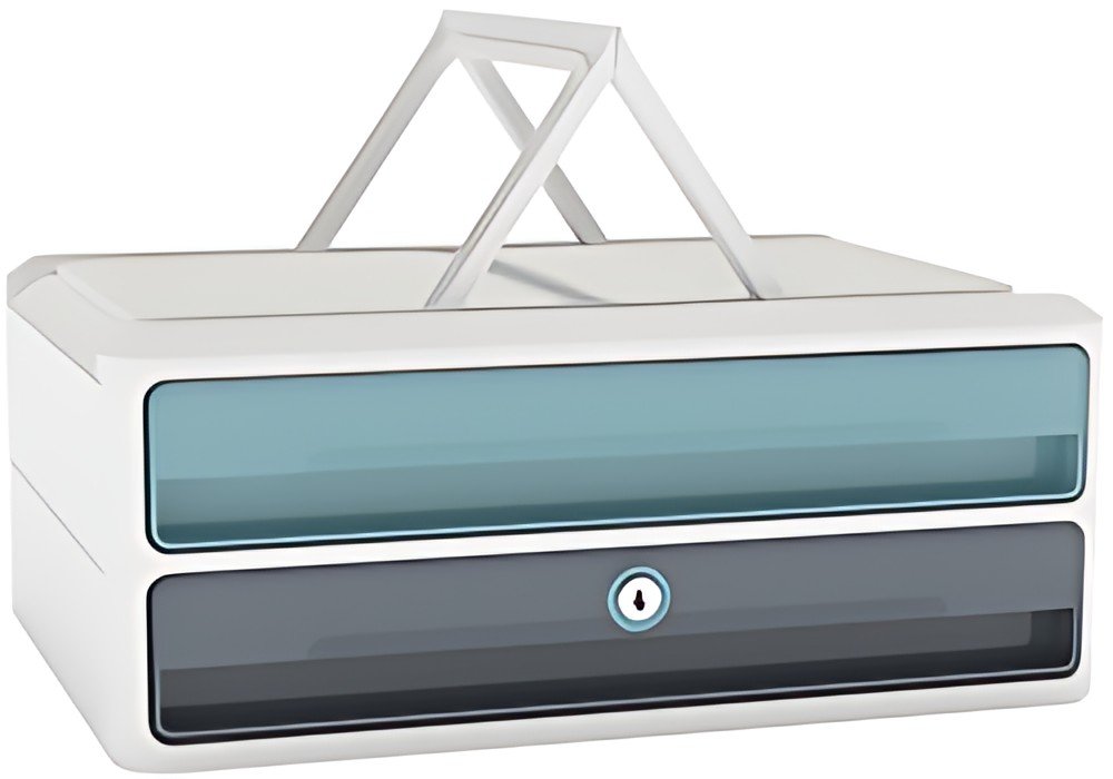 CEP Module de rangement MoovUp SECURE, 2 tiroirs,gris/menthe